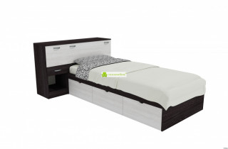 Кровать «Дуэт 2» с матрасом и прикроватным блоком