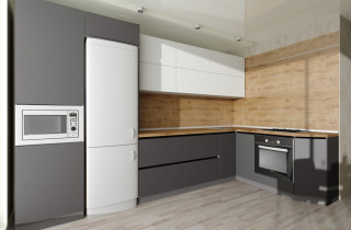 Проект кухонного гарнитура c фасадом AGT на площадь 10,5 м2.