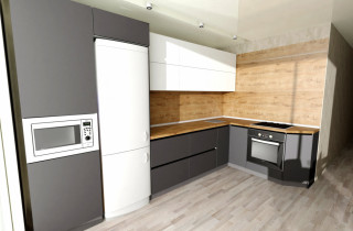Проект кухонного гарнитура c фасадом AGT на площадь 10,5 м2.