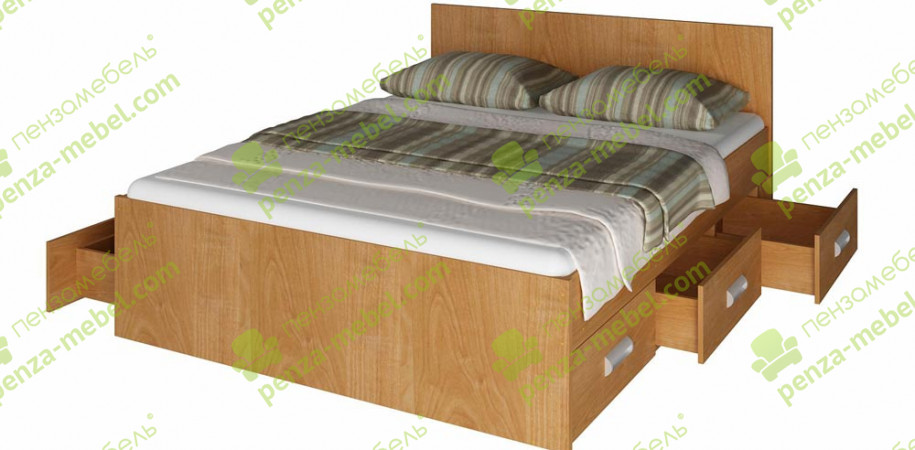 Кровать «Юнона 4» с матрасом + 6 бельевых ящиков