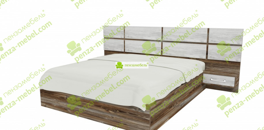 Кровать «Хилтон 3» с прикроватным блоком и матрасом
